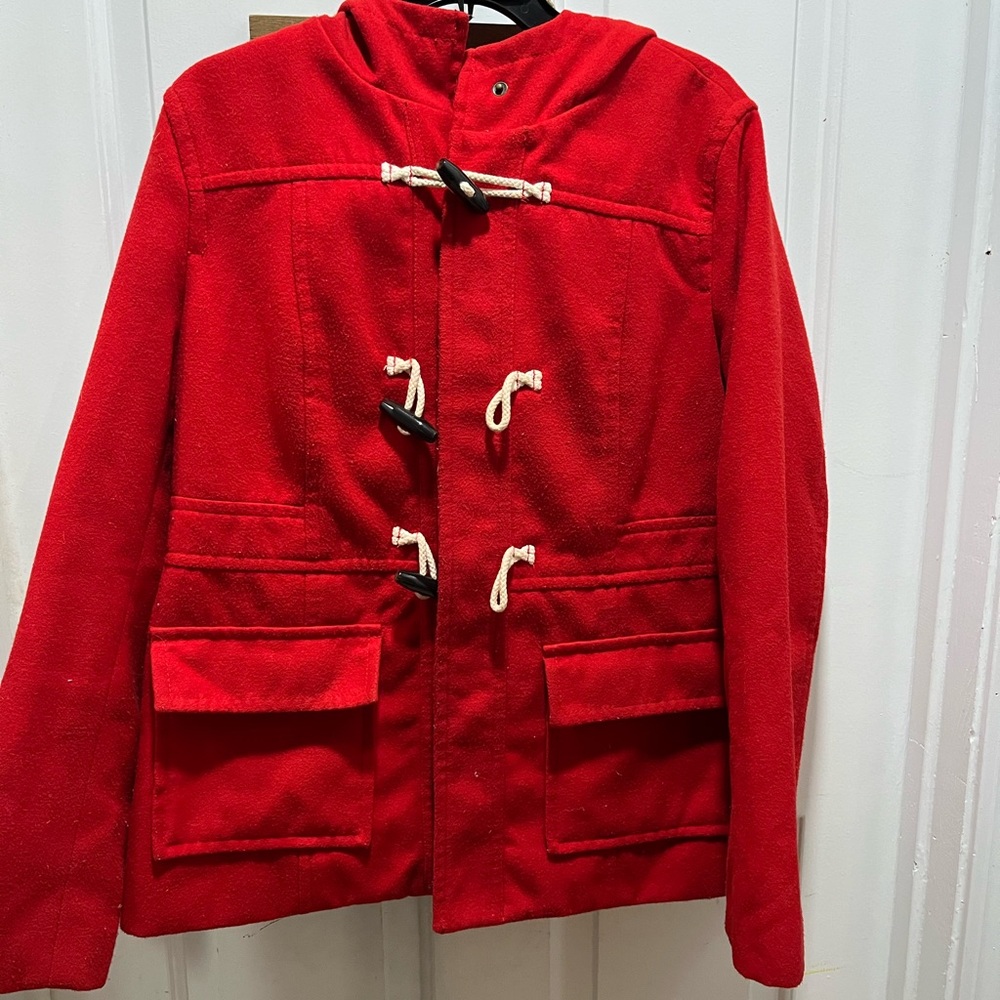 Red Toggle Coat